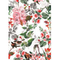 Living Flower/Bird Woven Printed Polyester Garment Fabric